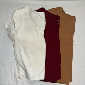 Wild Fable V Neck Fitted Crop Tops (3 pack)